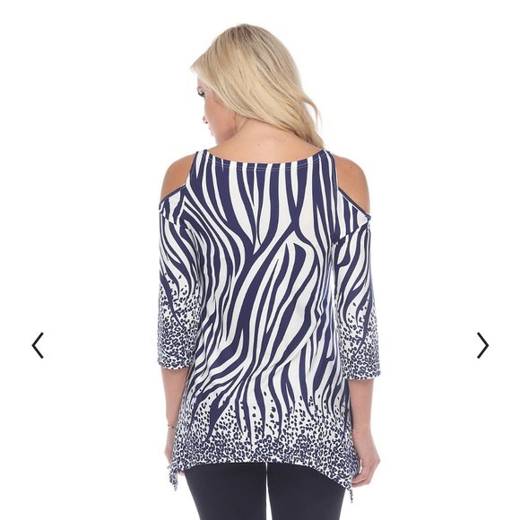 ❤️REDUCED❤️Black & Gold Animal Print Cold Tunic Top - Picture 3 of 8